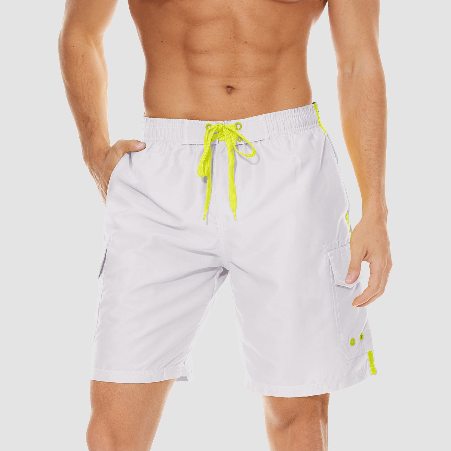 Men's Swimming Trunks Mesh Linner 4 Pockets Quick Dry Beach Shorts